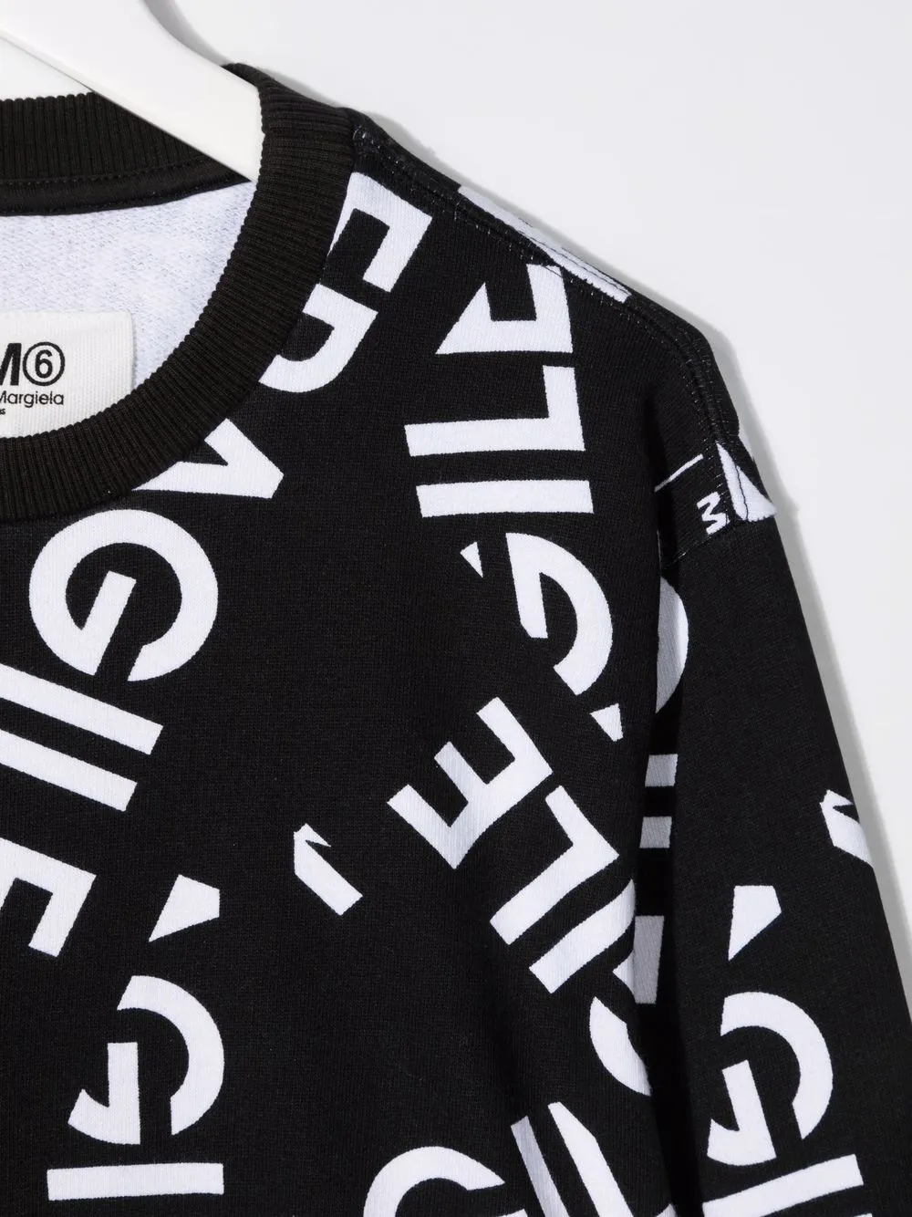  Mm6 Maison Margiela Kids Pullover Mit Logo Print   Schwarz 