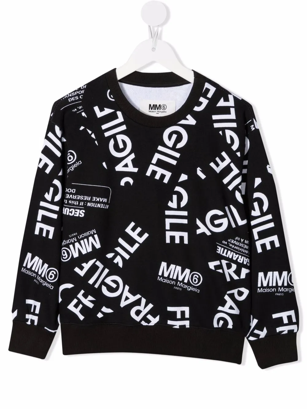 

MM6 Maison Margiela Kids suéter con logo estampado - Negro