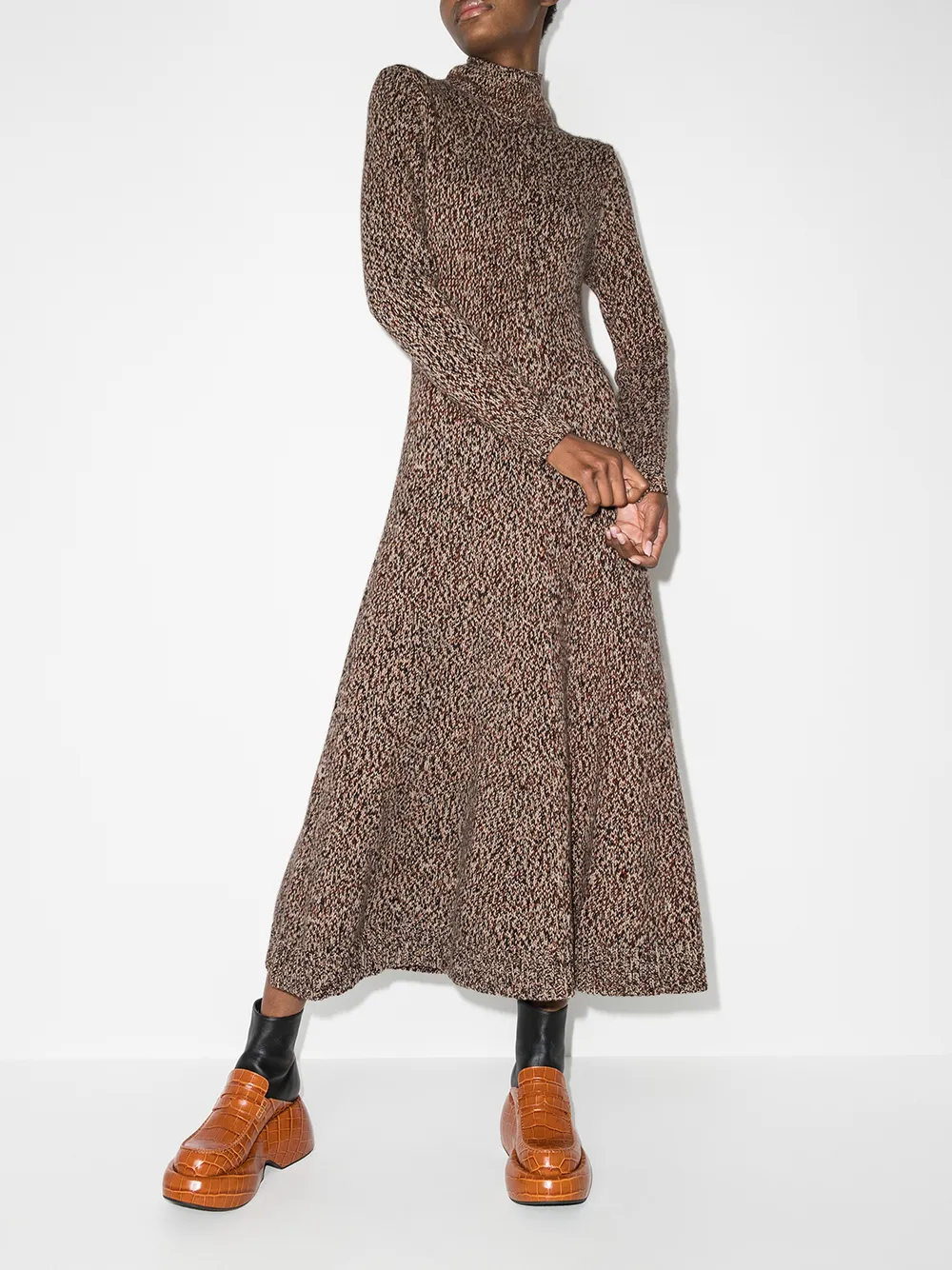 Image 2 of Chloé mélange-effect roll-neck knitted dress