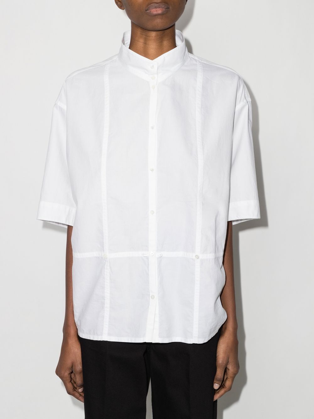 Lemaire Gathered-waist Cotton Shirt In White | ModeSens