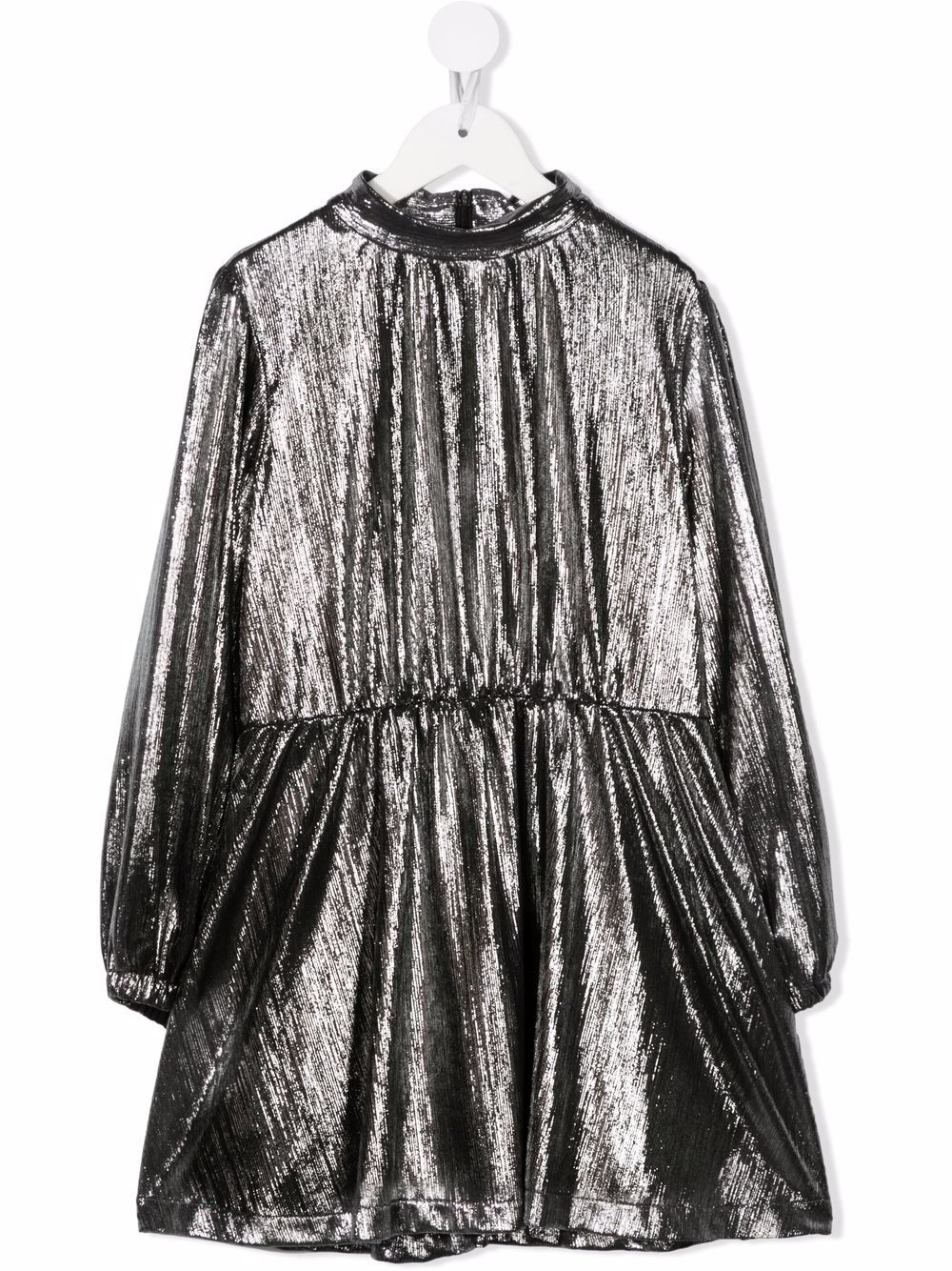 

MSGM Kids empire-line metallic dress - Grey