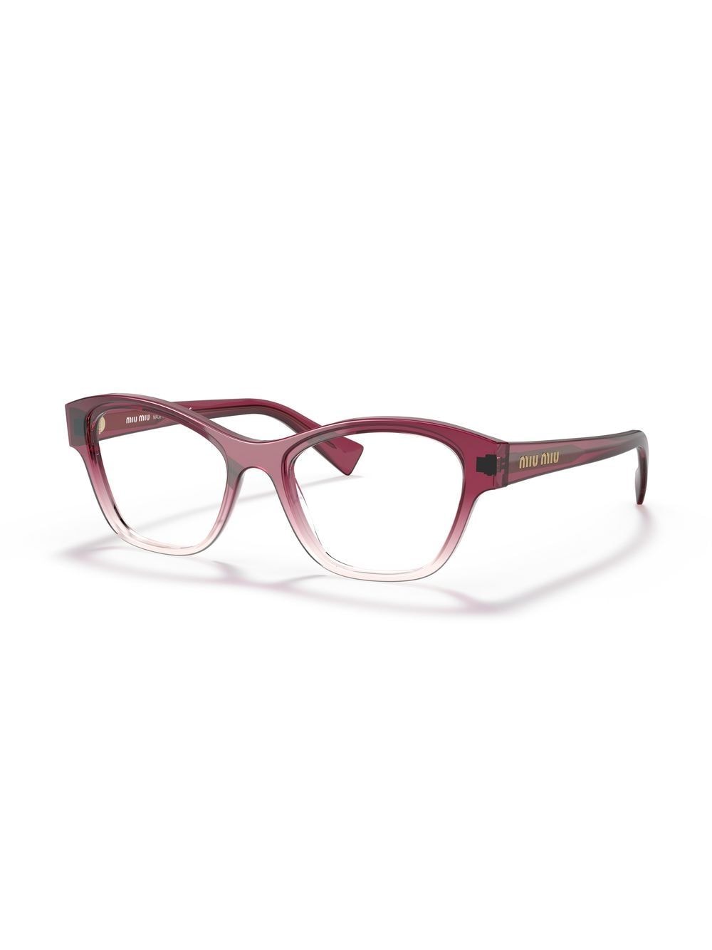 Shop Miu Miu Gradient Cat-eye Glasses In Rot