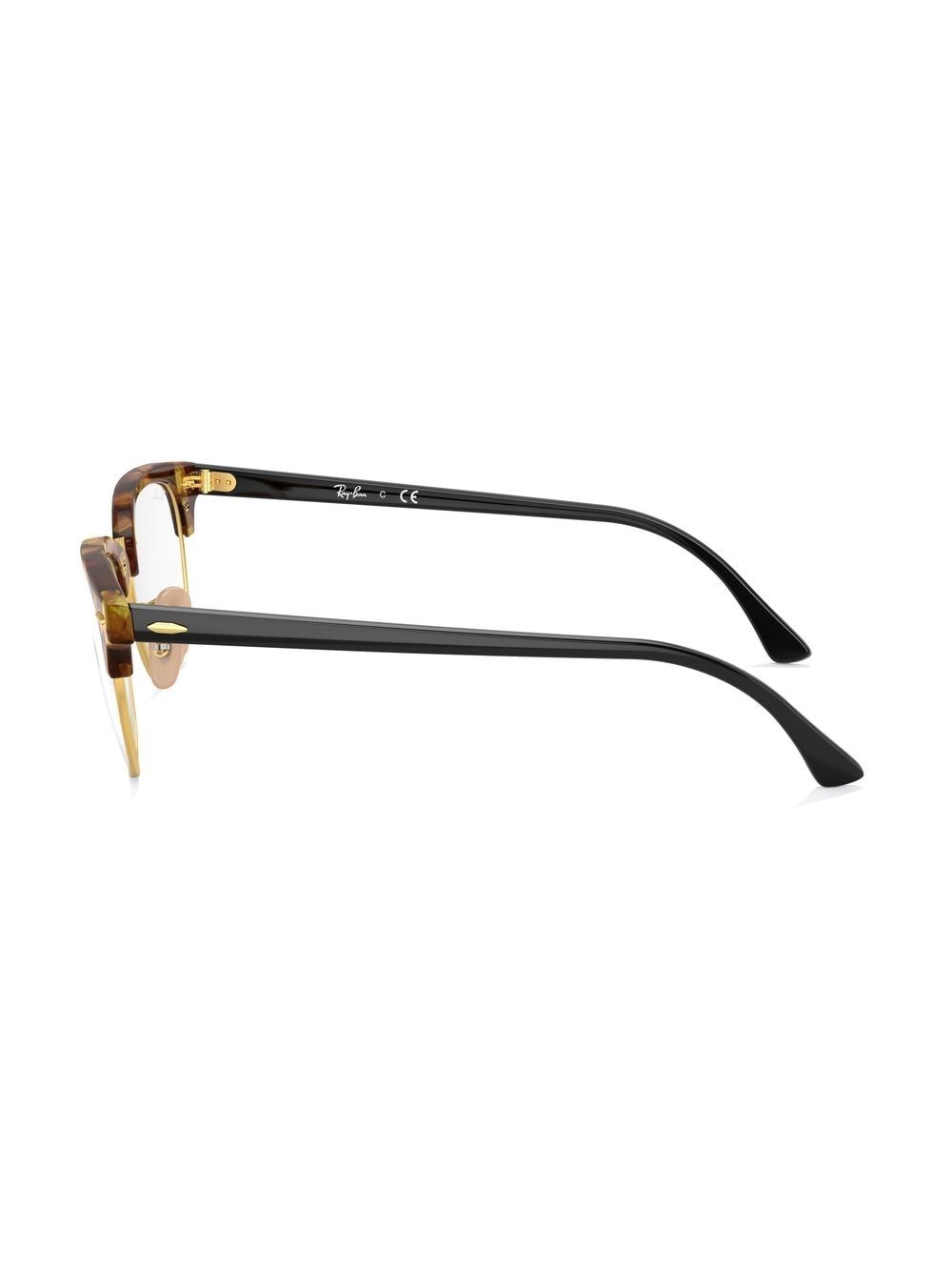 Shop Ray Ban Clubmaster Tortoiseshell Glasses In Braun