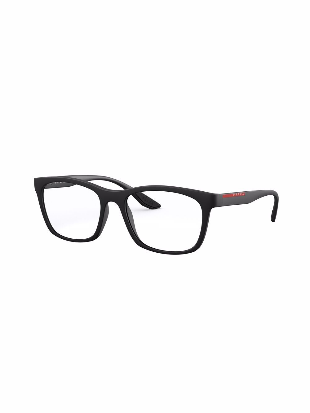 Shop Prada Logo-arm Square Glasses In Black