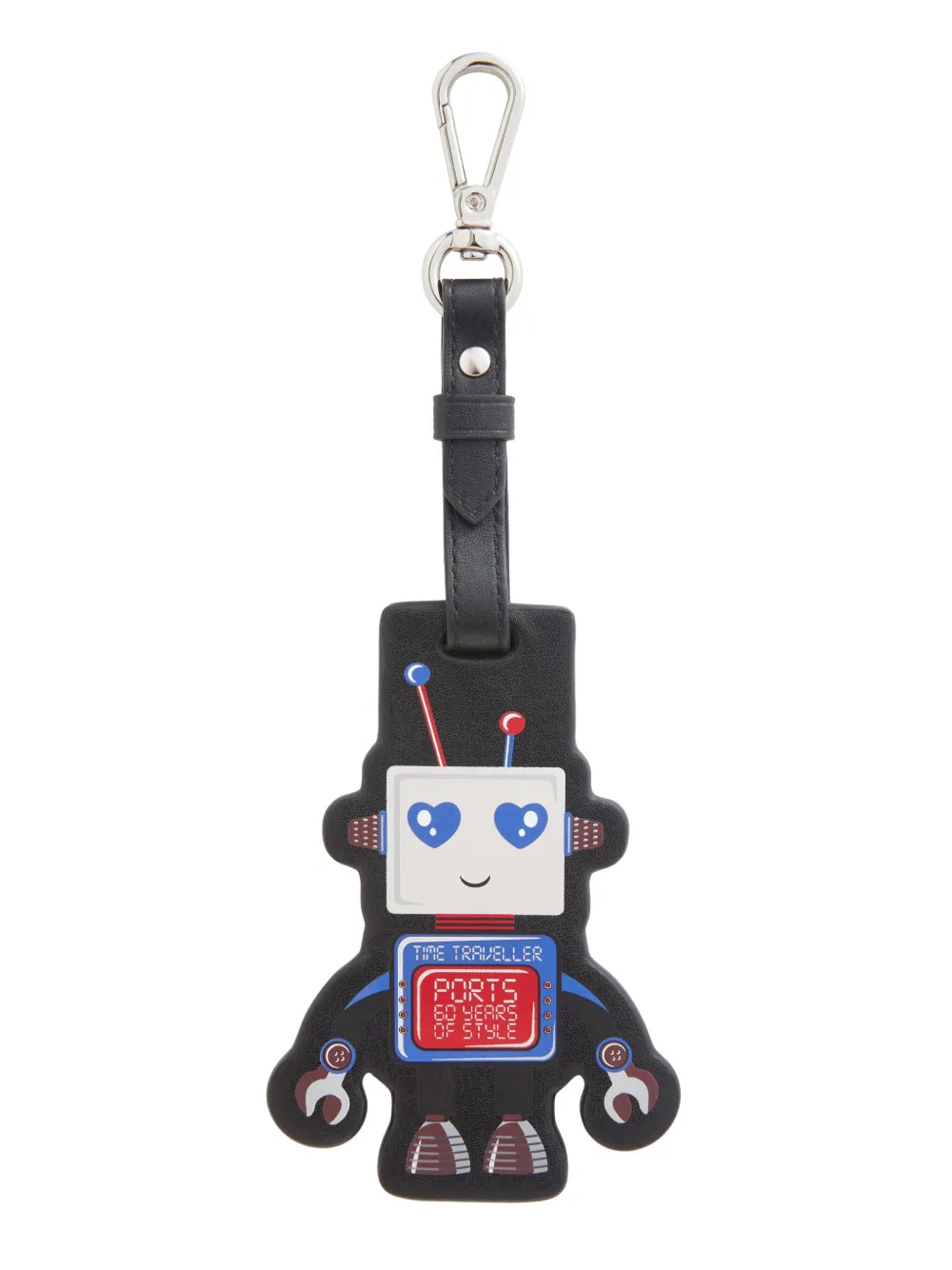 robot leather keyring