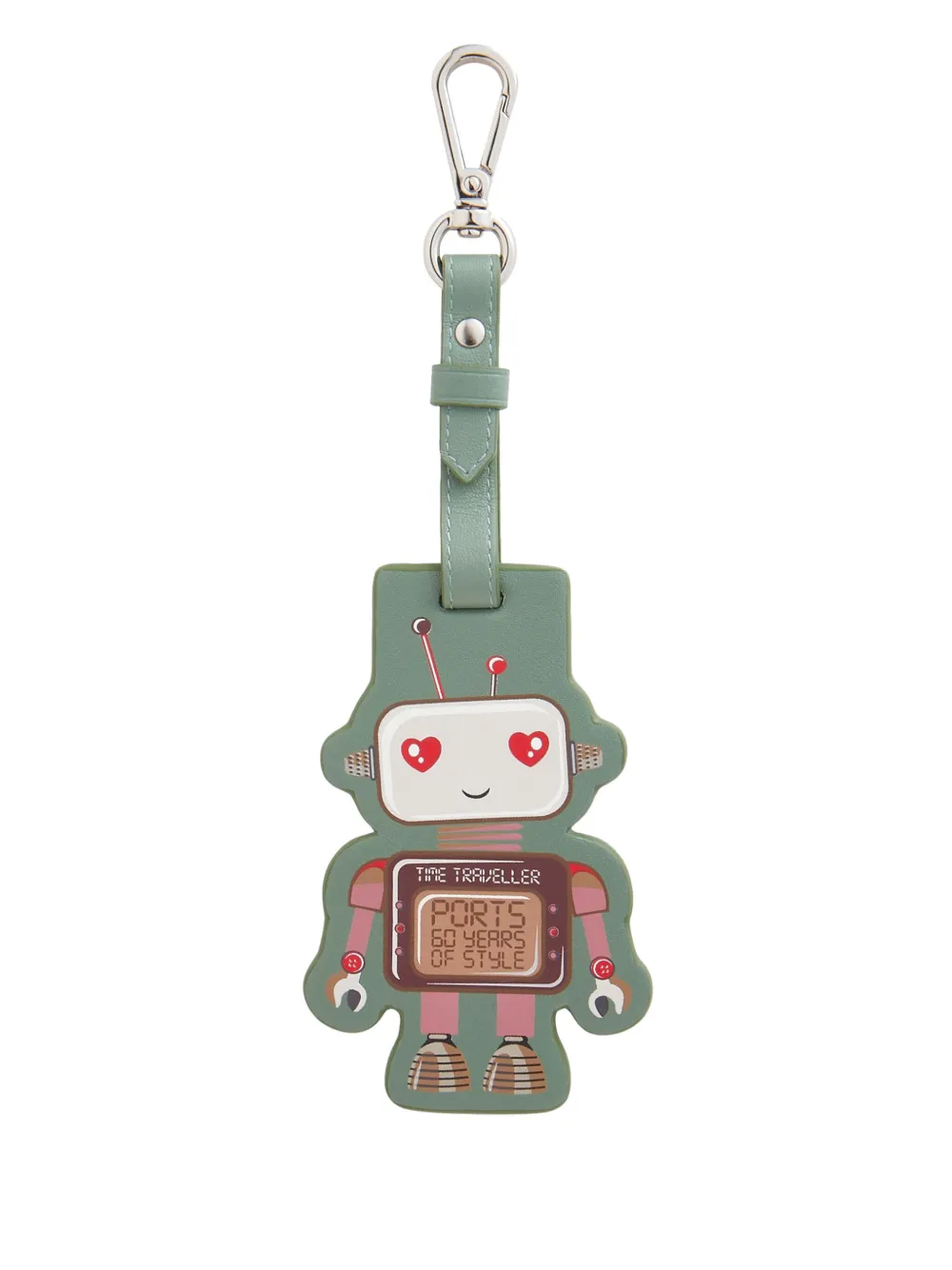 robot leather keyring