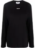 MSGM logo-print long-sleeve T-shirt - Black