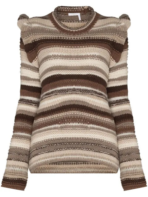 Chloé striped ruffled jumper