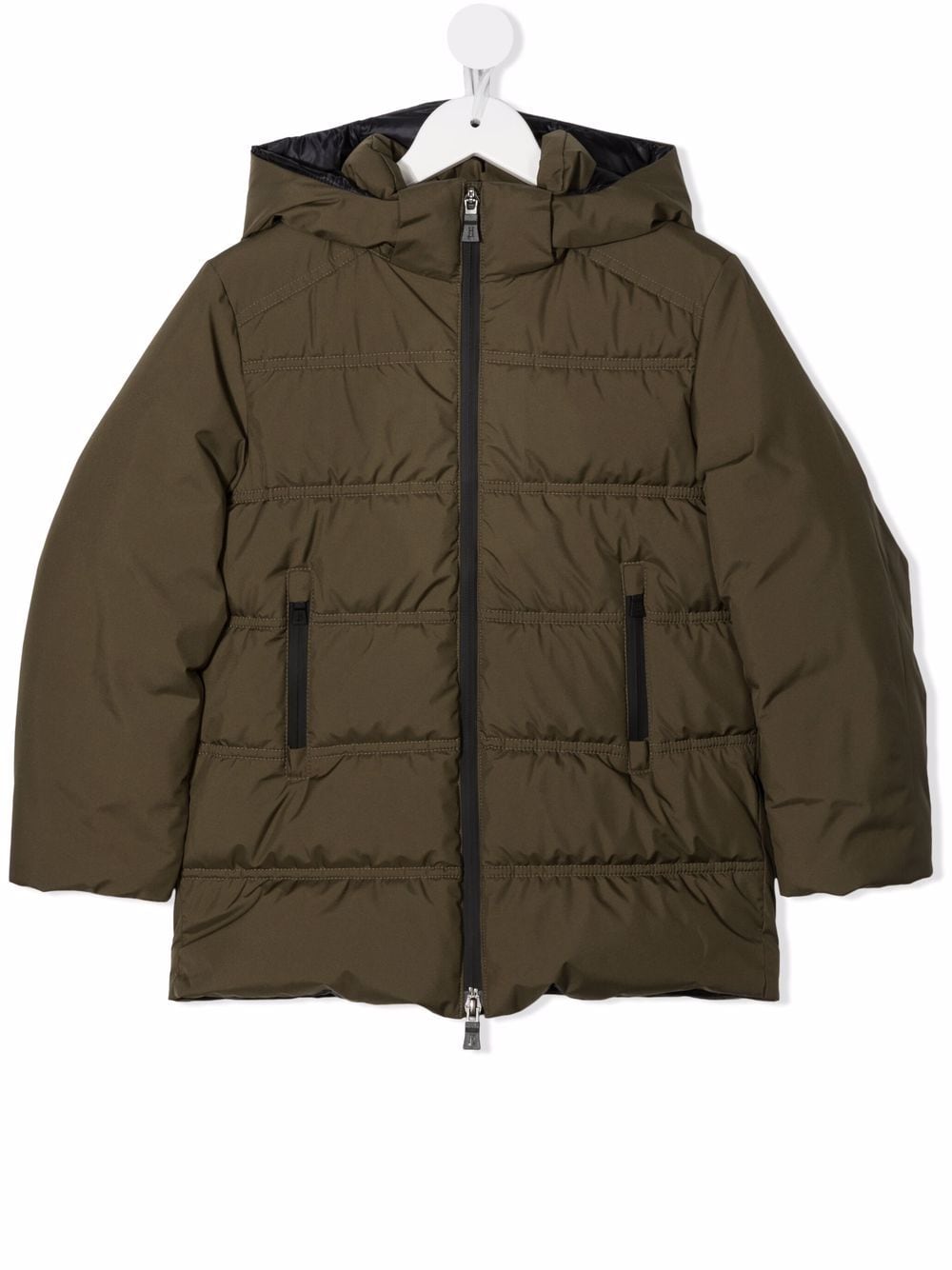 Herno Babies' Padded Hooded Jacket In 绿色