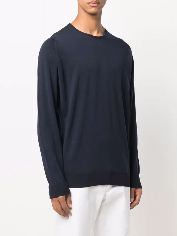 John Smedley Marcus crew-neck Knitted Jumper | Blue | FARFETCH IN