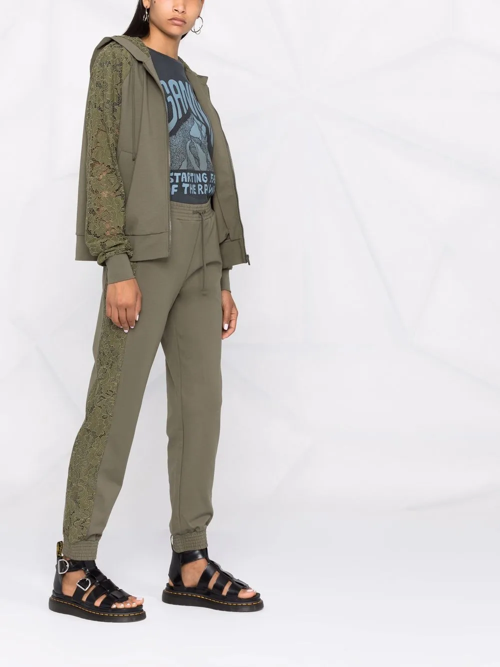 фото Twinset куртка с капюшоном и кружевом