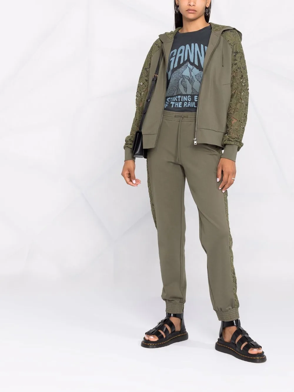 фото Twinset куртка с капюшоном и кружевом