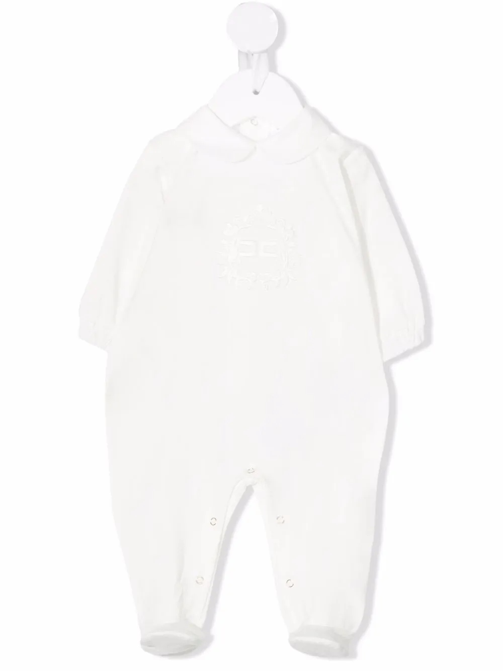 Elisabetta Franchi La Mia Bambina Pyjama met geborduurd logo kinderen Elastane katoen 3 maanden Wit