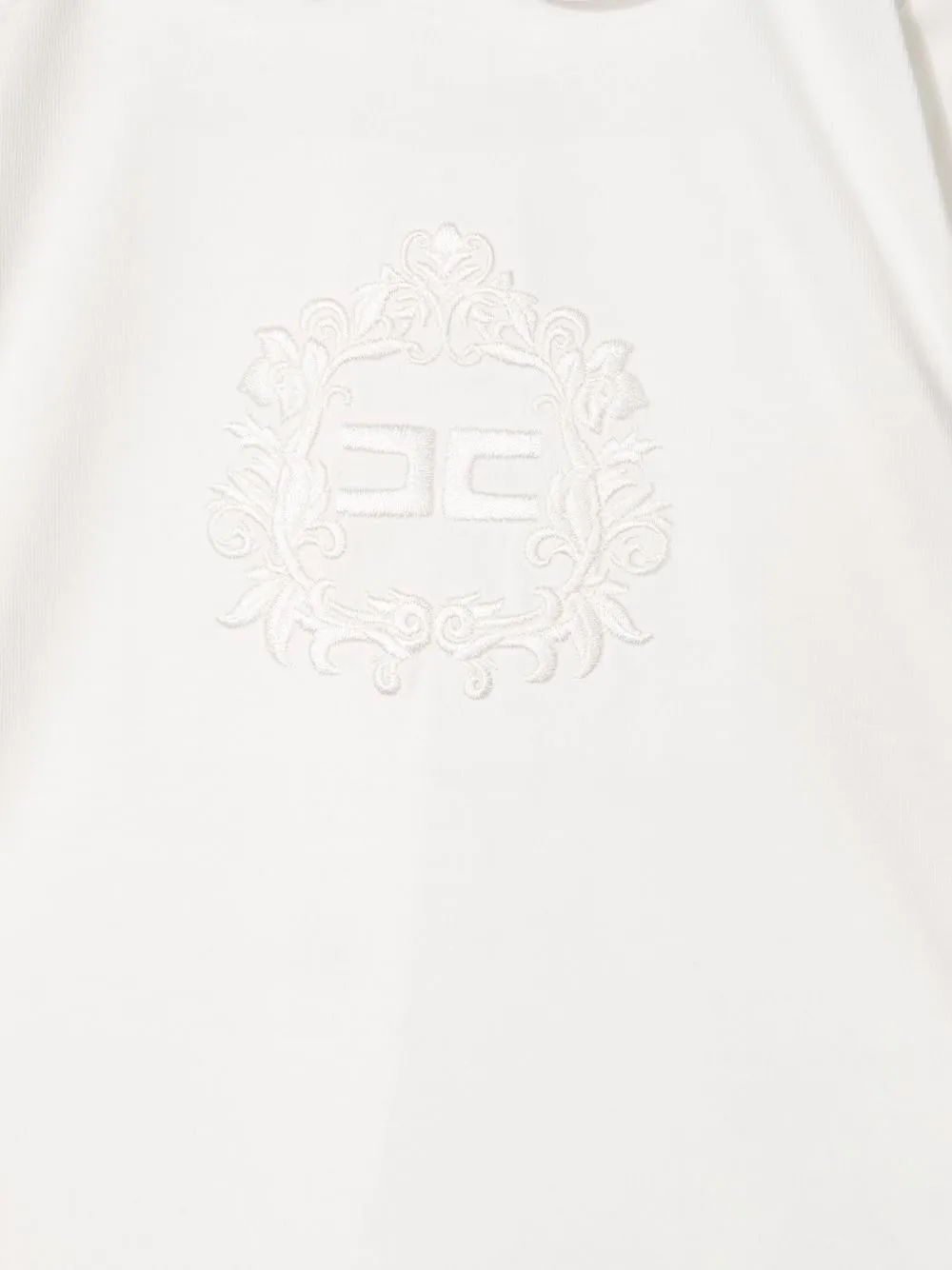 Elisabetta Franchi La Mia Bambina Logo-embroidered Stretch-cotton Pyjamas In 白色