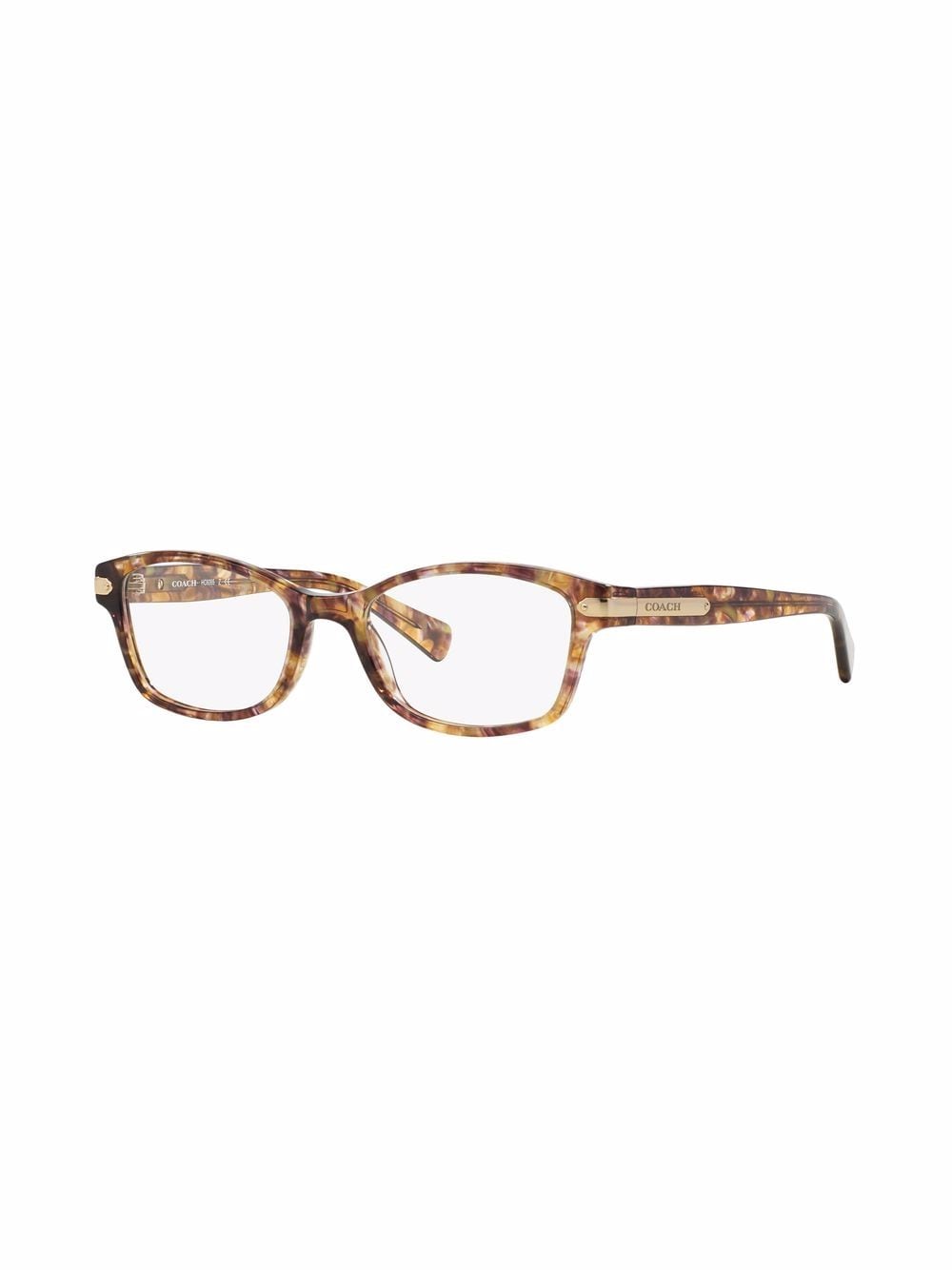 Shop Coach Tag Temple Tortoiseshell Glasses In Brown