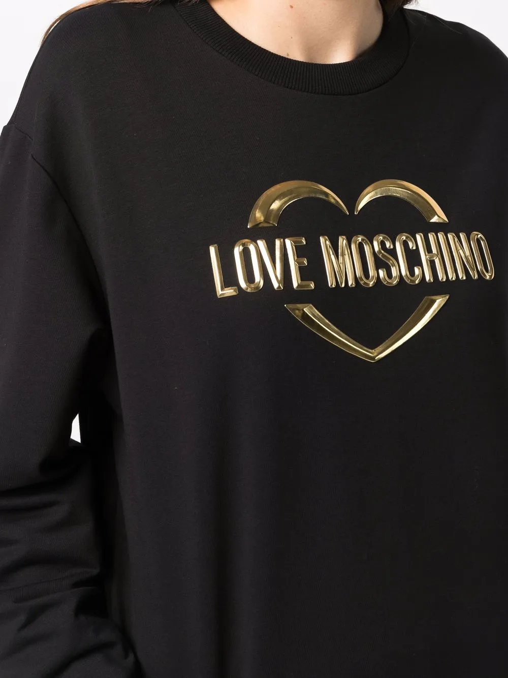 фото Love moschino толстовка с логотипом металлик