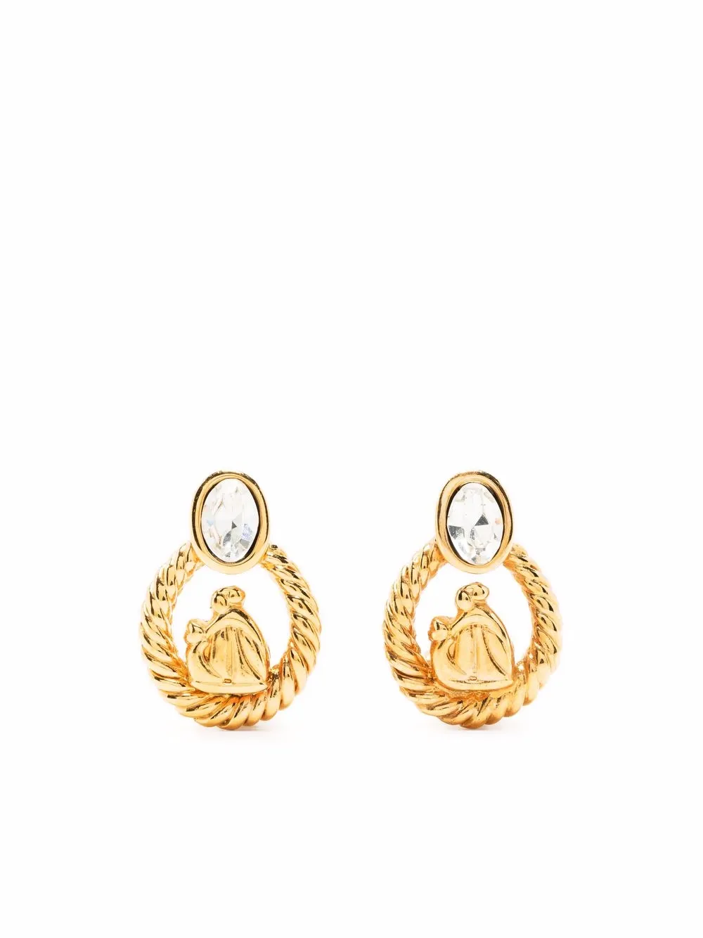 LANVIN Pre-Owned 1980s Ohrringe mit Kristallen - Gold