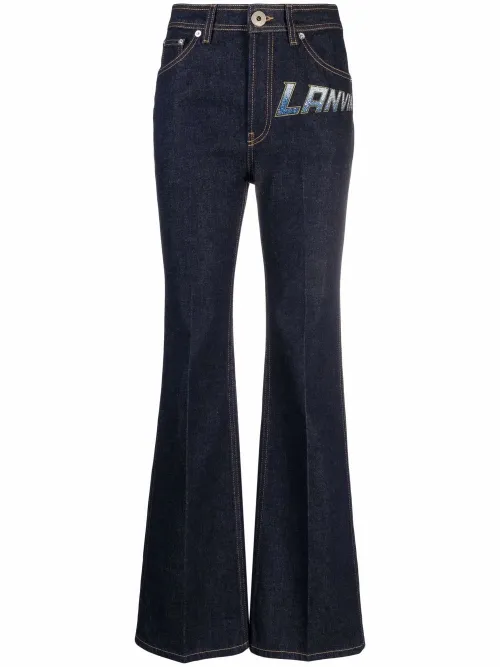 Jean droit à logo imprimé - Lanvin - Modalova