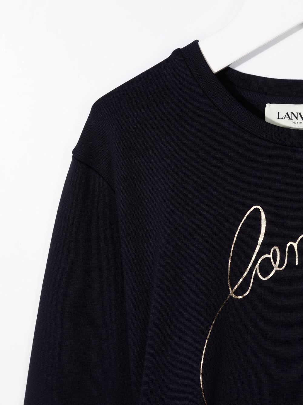 фото Lanvin enfant logo-embroidered knitted dress