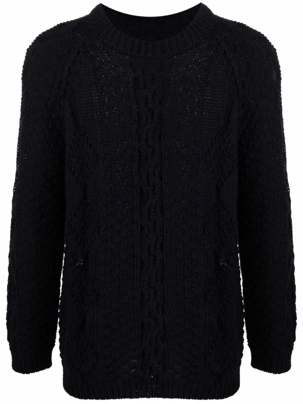 cable knit jumper black