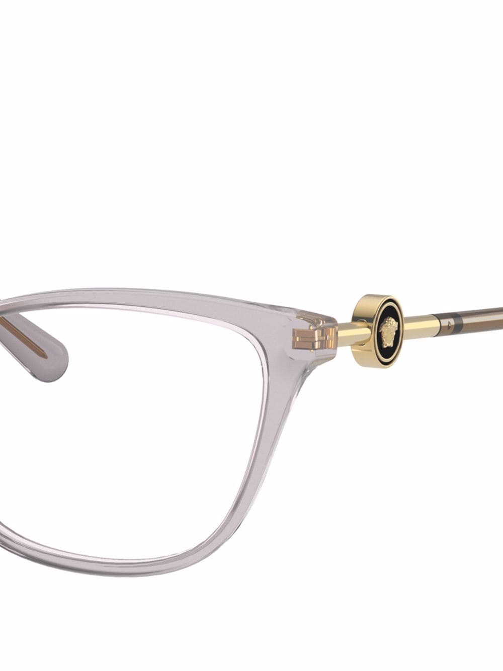 Shop Versace Transparent Cat-eye Glasses In Weiss