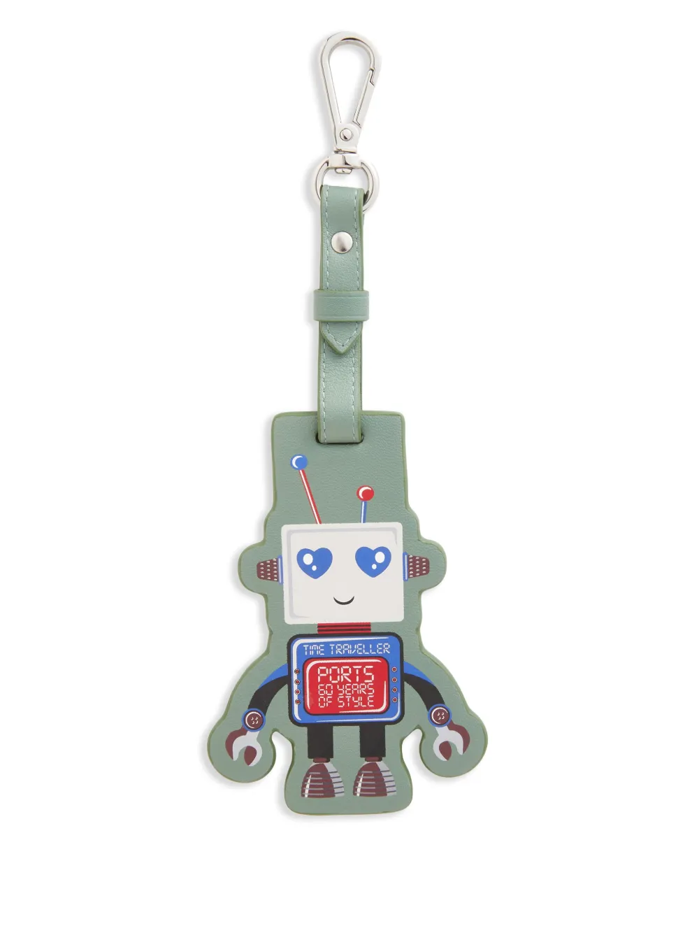 robot leather keyring