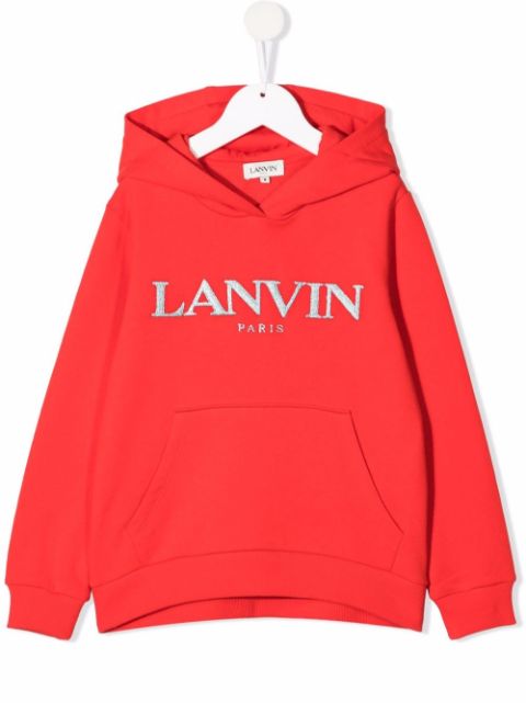 LANVIN Enfant logo-print pullover hoodie