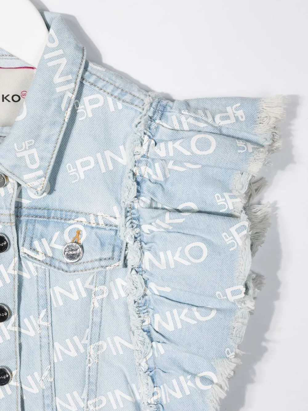 фото Pinko kids джинсовая куртка с логотипом