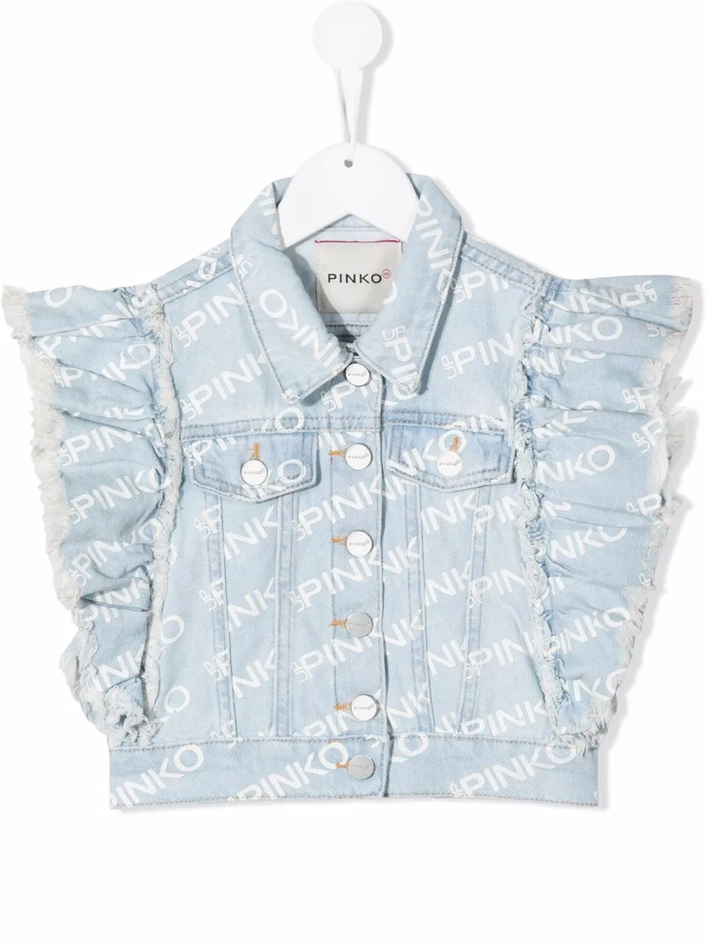 фото Pinko kids джинсовая куртка с логотипом