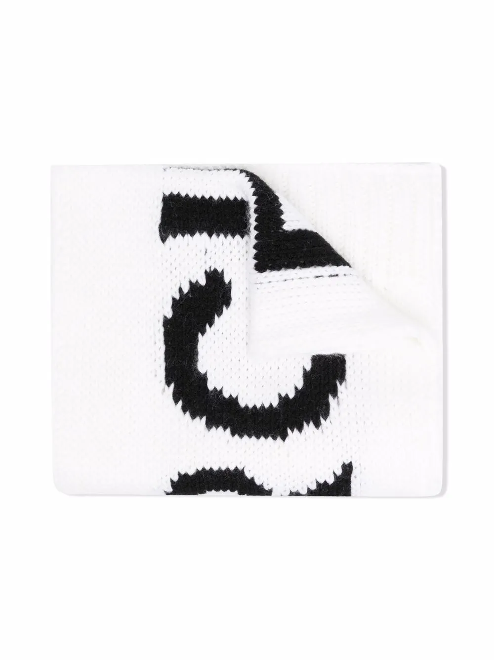 

MM6 Maison Margiela Kids bufanda tejida con logo en intarsia - Blanco