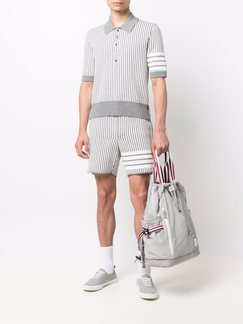 Thom Browne Gestreept poloshirt - Grijs