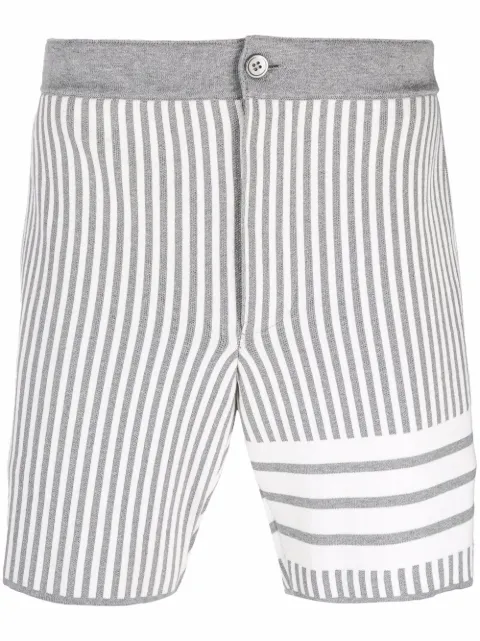 Thom Browne شورت جاكار بنسيج قطني وأربعة خطوط