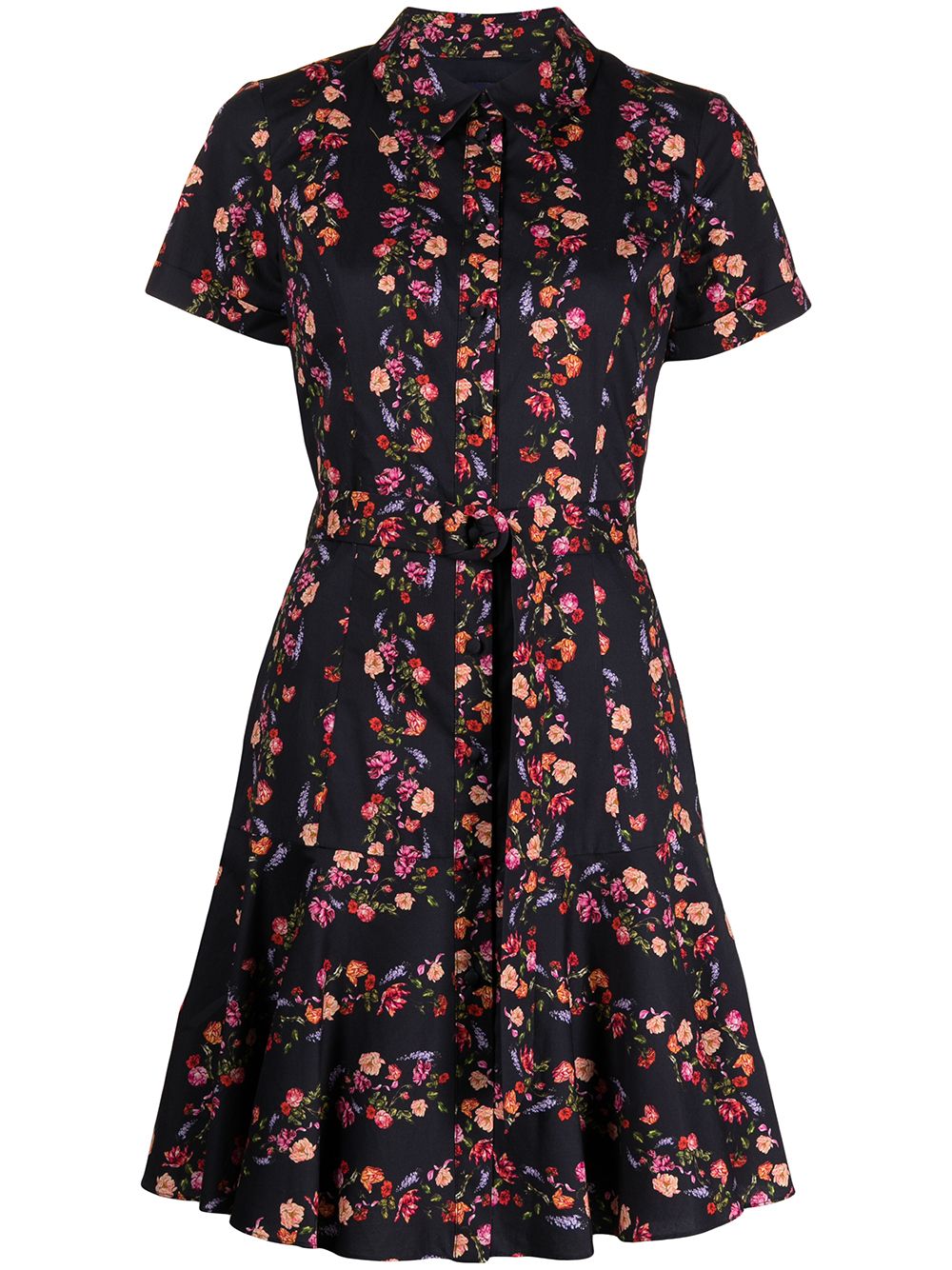 Marchesa Notte floral-print Shirt Dress - Farfetch