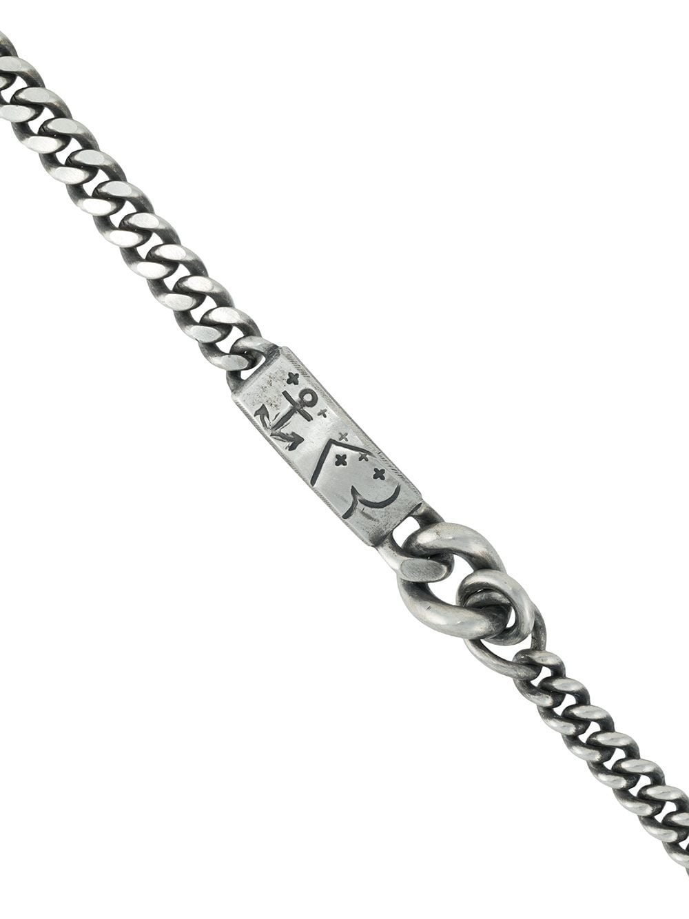 Shop Werkstatt:münchen Engraved-tag Chain Bracelet In Silver