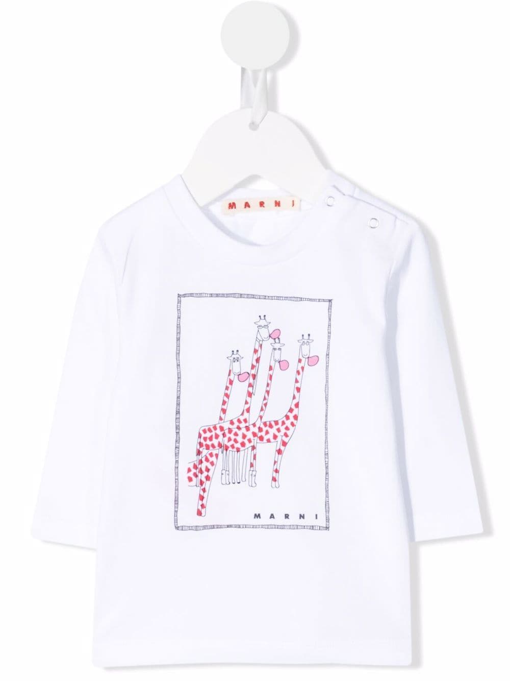 фото Marni kids футболка с длинными рукавами и логотипом