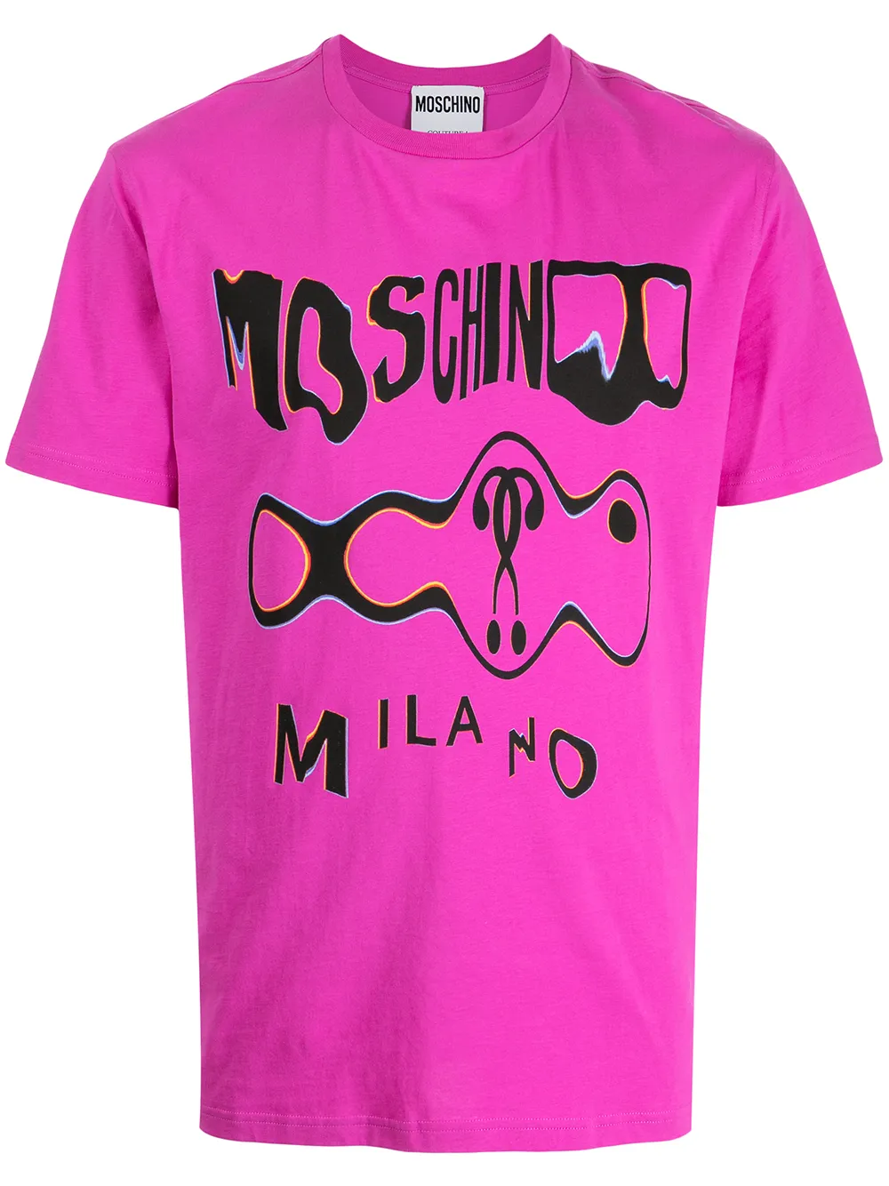 

Moschino playera con cuello redondo y logo - Rosado