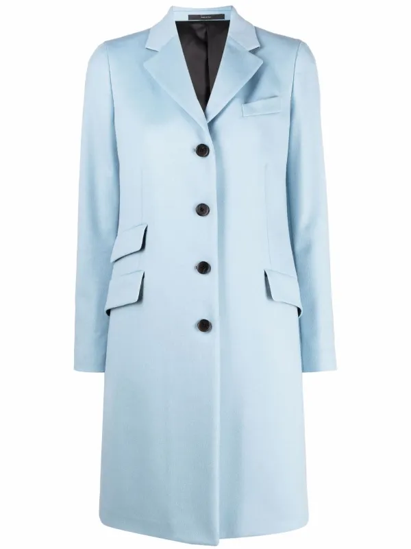 Pale blue wool coat uk Outlet