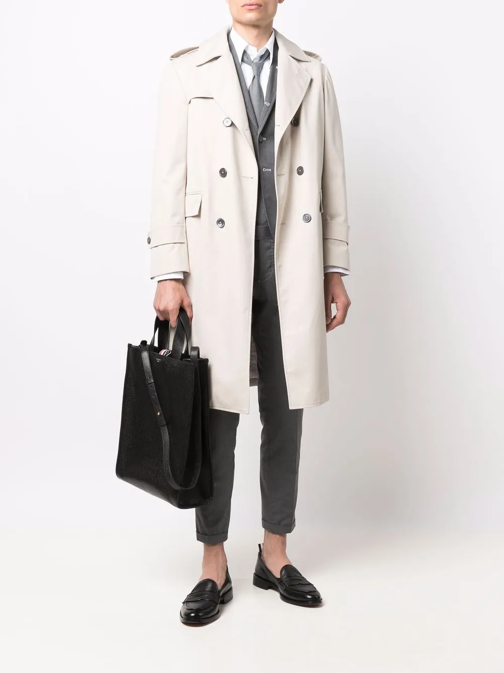 Thom Browne Blazer met enkele rij knopen - Grijs