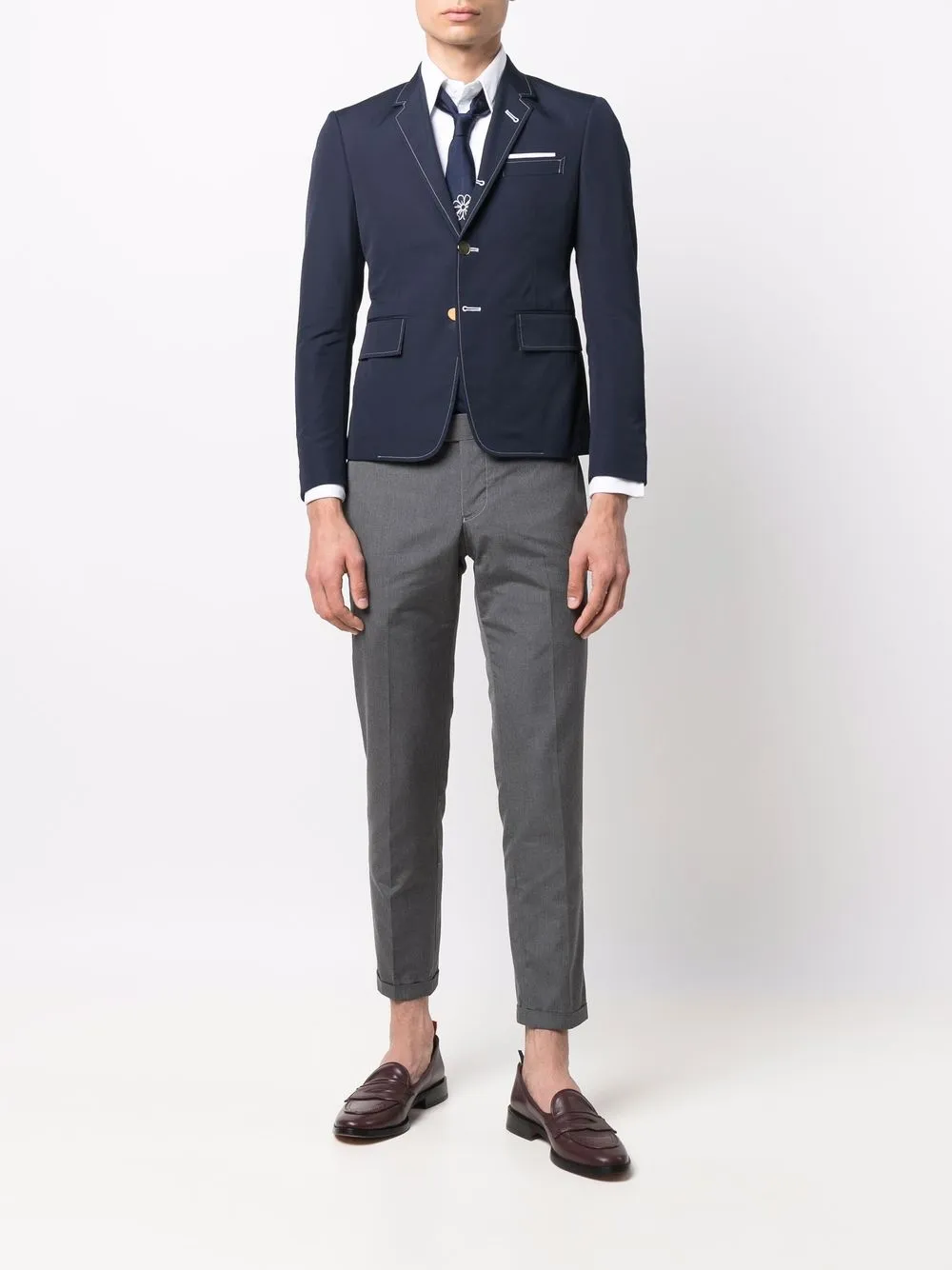 Thom Browne Blazer met enkele rij knopen - Blauw