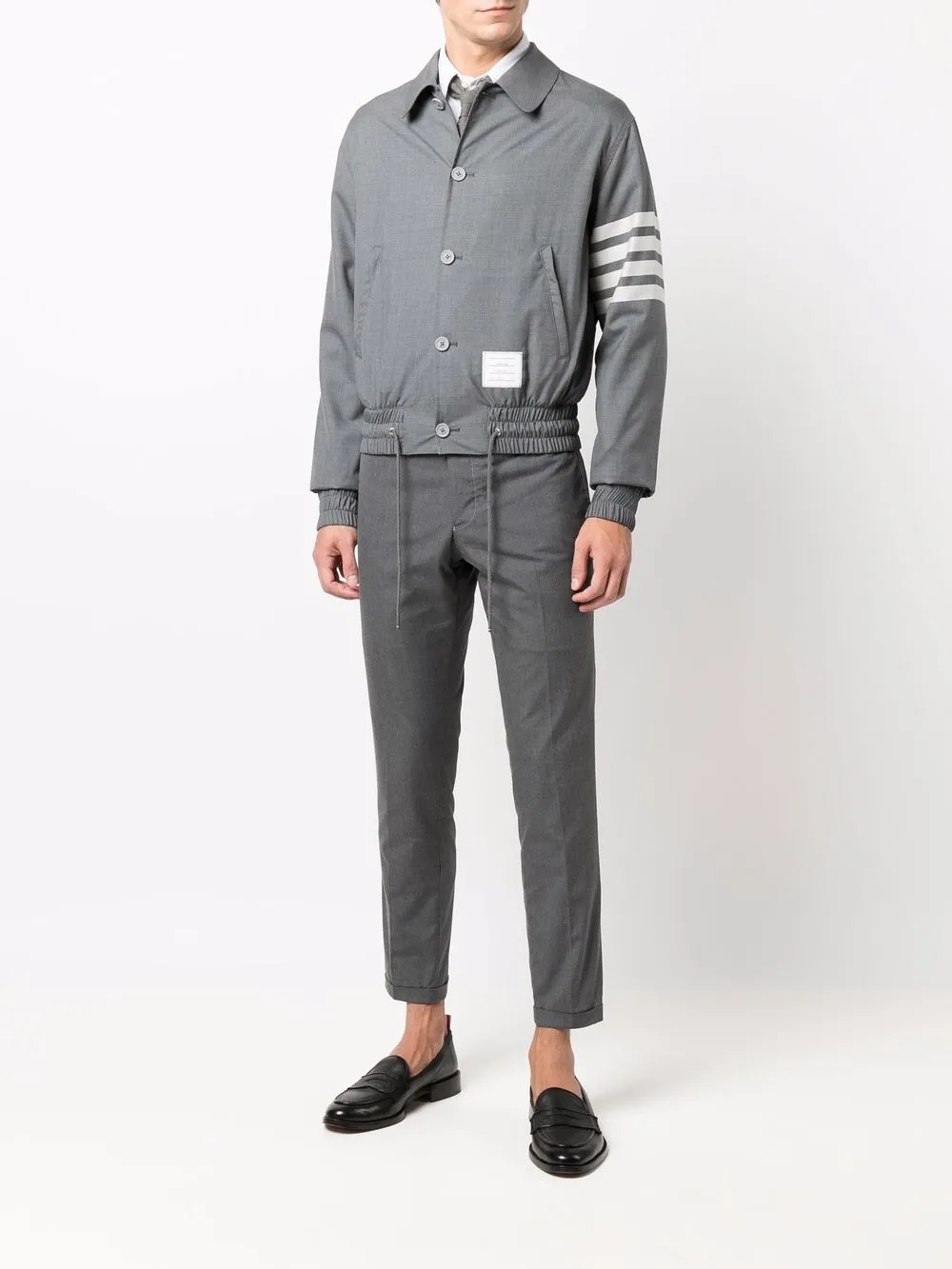 Thom Browne Bomberjack met vier strepen - Grijs