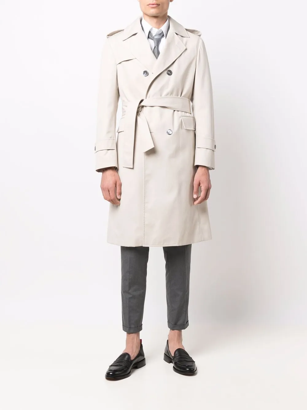 Thom Browne Trenchcoat met ceintuur - Beige