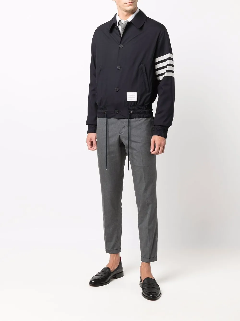 Thom Browne Bomberjack met vier strepen - Blauw