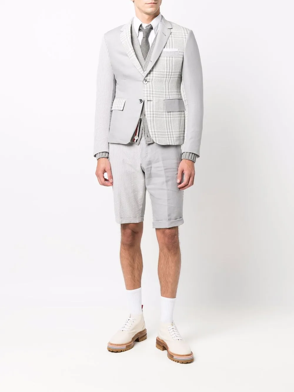 Thom Browne Geruite blazer - Grijs