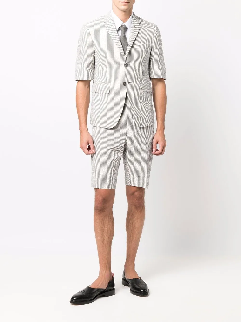 Thom Browne Gestreepte blazer - Grijs
