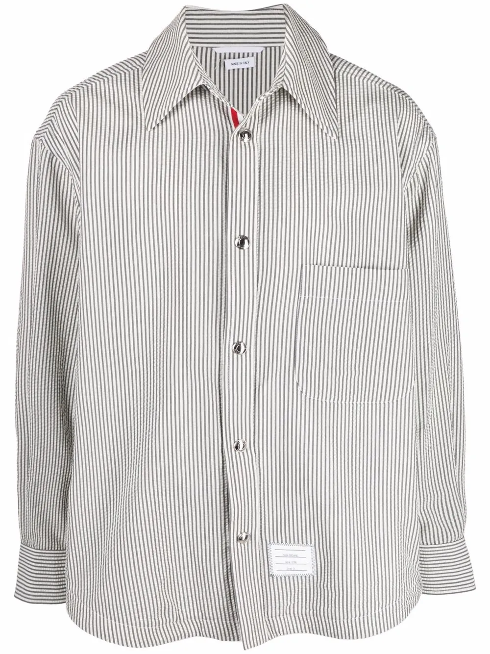 

Thom Browne sobrecamisa oversize de tejido seersucker - Gris