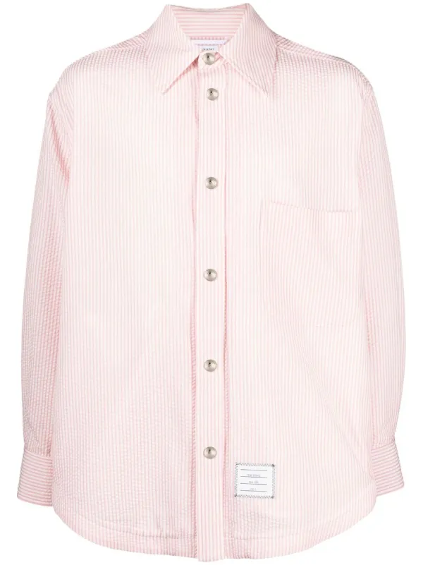 Thom Browne Striped Seersucker Shirt 