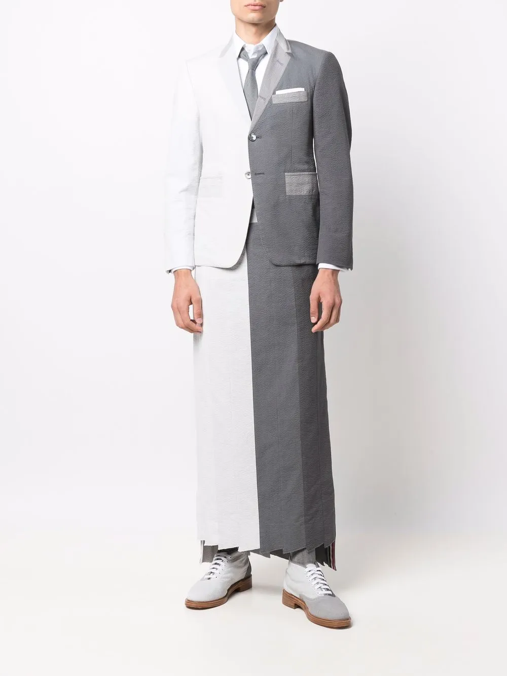 Thom Browne Jas met colourblocking - Grijs