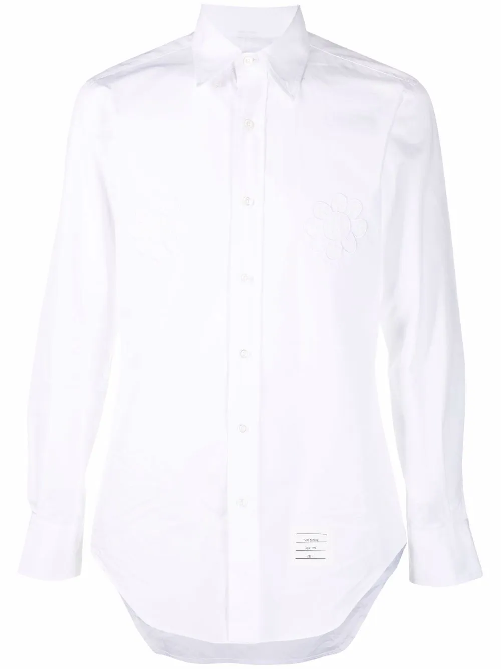 

Thom Browne camisa con bordado floral - Blanco