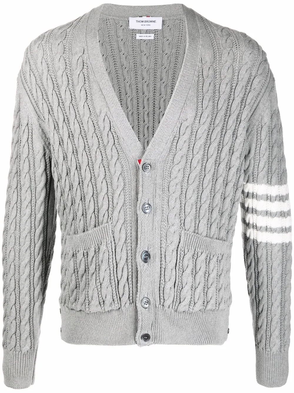 Thom Browne cárdigan con motivo 4-Bar - Gris