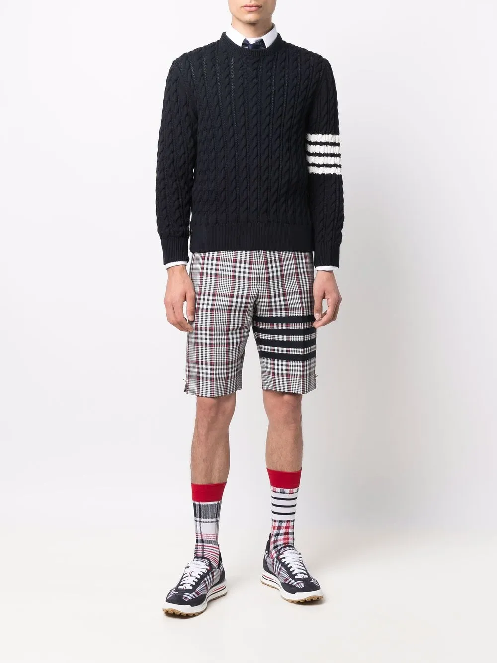 Thom Browne Kabelgebreide trui - Blauw